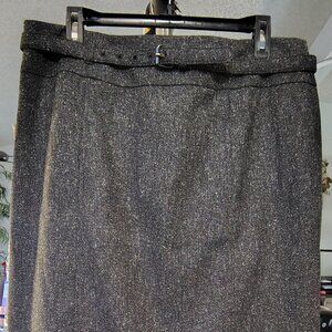 New York & Company Brand | Gray Color | Knee Length Skirt  w/ Belt | Size 16